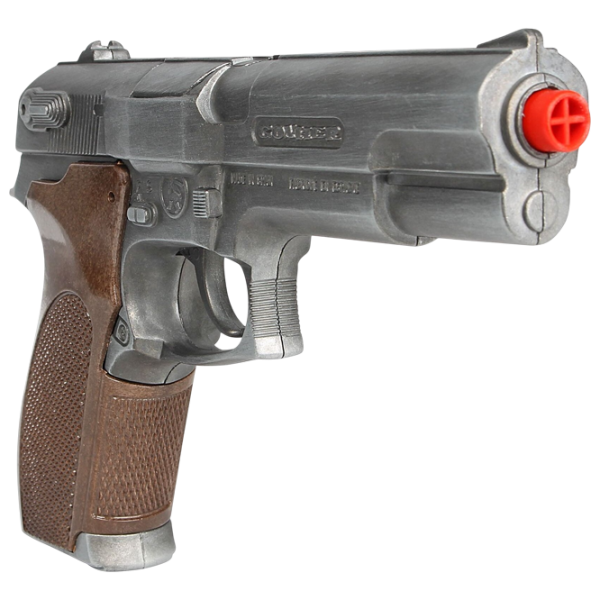 Pistol de jucărie Gonher Police 45/1 3+ / glonte / Silver photo 3 Pistol de jucărie Gonher Police 45/1 3+ / glonte / Silver photo 3