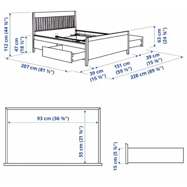 Pat Ikea Idanas Lindbaden 140 x 200 cm / Furnir / Dark Brown photo 10