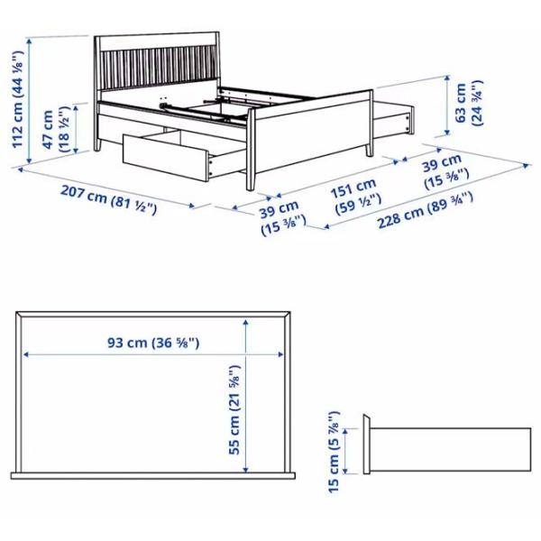 Pat Ikea Idanas Lindbaden 140 x 200 cm / Furnir / White photo 8