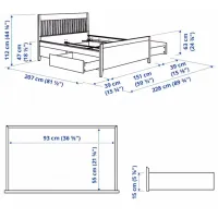 Кровать Ikea Idanas Lindbaden 140 x 200 см / Шпон / Белый photo 8