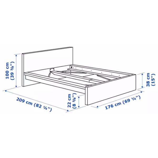 Кровать Ikea Malm/Valevag 160 x 200 см / Массив / Черно-Коричневый photo 10