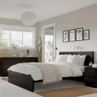 Кровать Ikea Malm/Valevag 140 x 200 см / Массив / Черно-Коричневый photo 3
