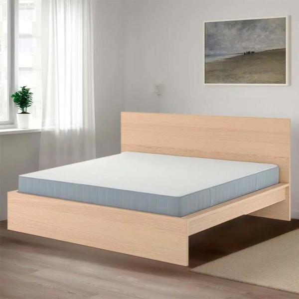 Кровать Ikea Malm/Vesteroy 140 x 200 см / Массив / Дубовый шпон беленый photo 2