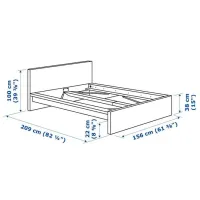 Кровать Ikea Malm/Vesteroy 140 x 200 см / Массив / Дубовый шпон беленый photo 10