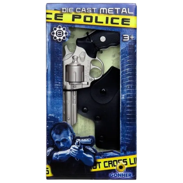 Игрушечный пистолет Gonher Police 433/0 3+ / пуля / Серебряный photo 7 Игрушечный пистолет Gonher Police 433/0 3+ / пуля / Серебряный photo 7