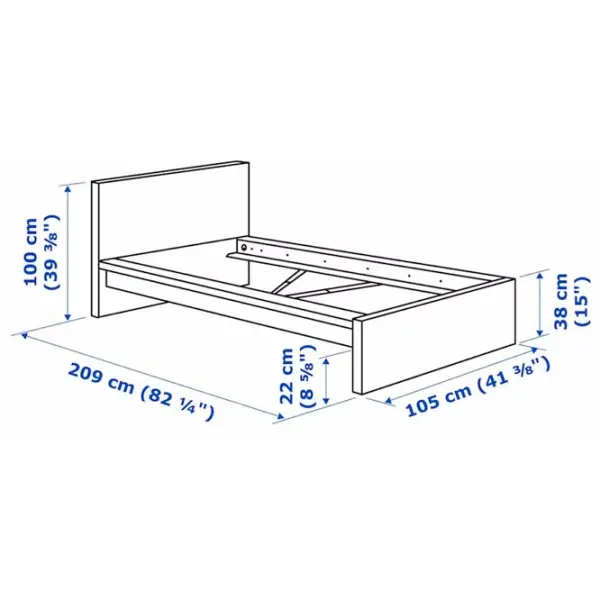 Pat Ikea Malm/Vesteroy 90 x 200 cm / Masiv / White photo 12