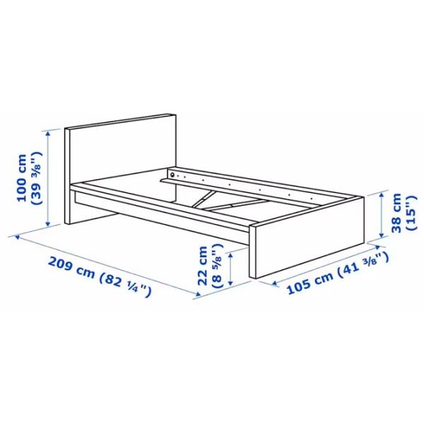 Pat Ikea Malm/Vesteroy 90 x 200 cm / Masiv / White photo 12