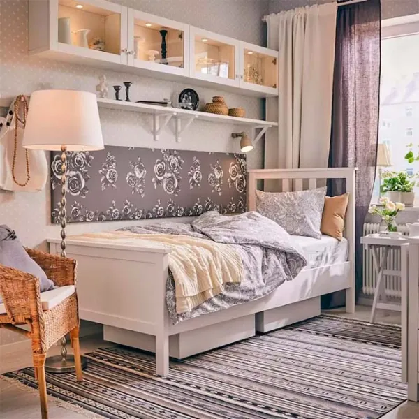 Кровать Ikea Hemnes/Akrehamn 90 x 200 см / Массив / Белый photo 3