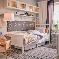 Кровать Ikea Hemnes/Akrehamn 90 x 200 см / Массив / Белый photo 3
