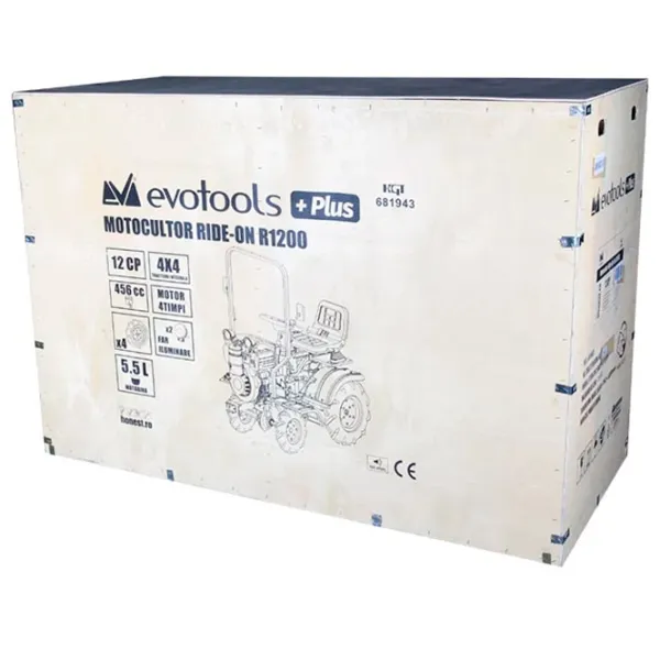 Мини-трактор Evotools Ride-On 4x4 R1200 4х тактный/ Дизель photo 5