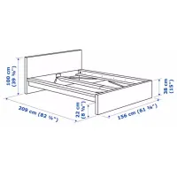 Кровать Ikea Malm/Vesteroy 160 x 200 см / Массив / Белый photo 12