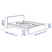 Кровать Ikea Malm/Vesteroy 180 x 200 см / Массив / Белый photo 14