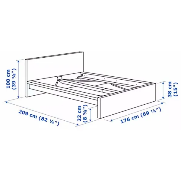Pat Ikea Malm/Vesteroy 160 x 200 cm / Masiv / Black-Brown photo 11