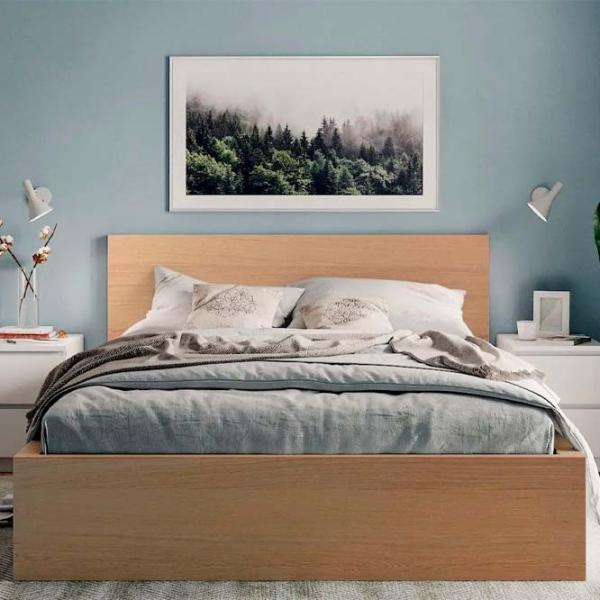 Кровать Ikea Malm/Vesteroy 160 x 200 см / Массив / Дубовый шпон беленый photo 3