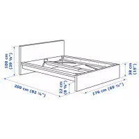 Кровать Ikea Malm/Vesteroy 160 x 200 см / Массив / Дубовый шпон беленый photo 12