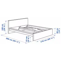 Кровать Ikea Malm/Valevag 160 x 200 см / Массив / Белый photo 12