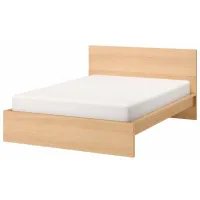 Кровать Ikea Malm/Lindbaden 160 x 200 см / Массив / Дубовый шпон беленый