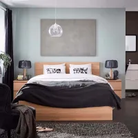Кровать Ikea Malm/Lindbaden 160 x 200 см / Массив / Дубовый шпон беленый photo 3