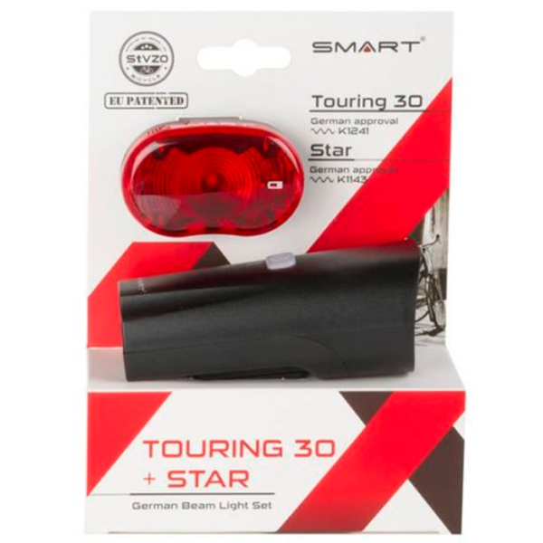 Lanterna bicicletei SMART Touring 30 set Red Black photo 2