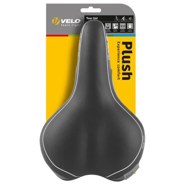 Șa de bicicletă Velo Plush Tour UNI Black Gray photo 2