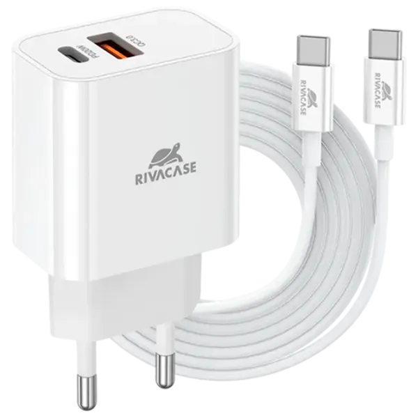 Сетевое зарядное устройство RivaCase PS4102 WD4 3 A / Белый photo 1