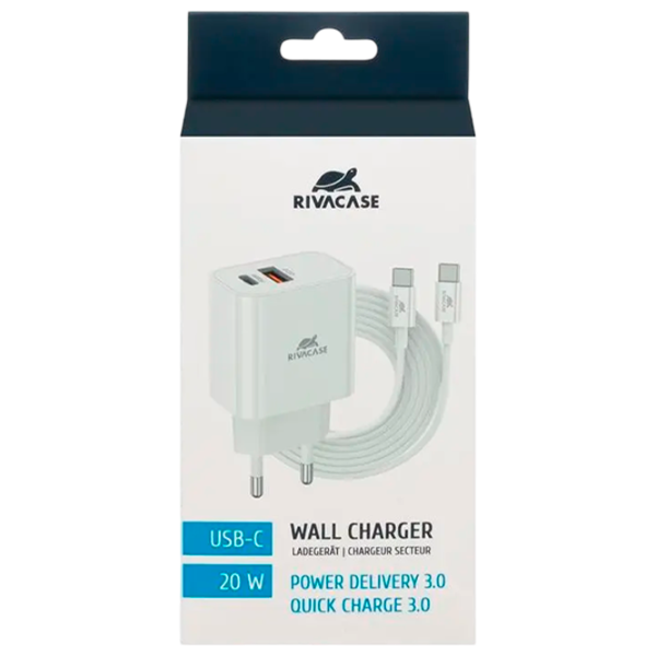 Сетевое зарядное устройство RivaCase PS4102 WD4 3 A / Белый photo 3