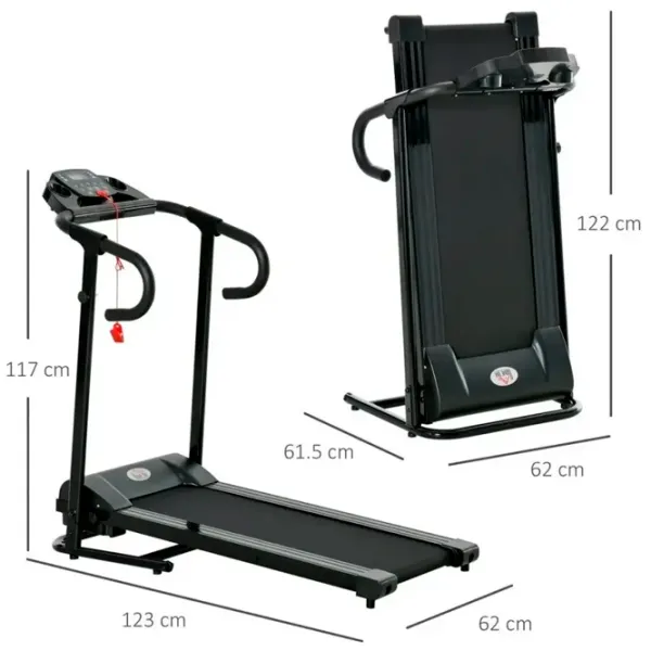 Беговая дорожка Homcom A90-030V01 10 км/ч / 100 кг / Черный photo 5