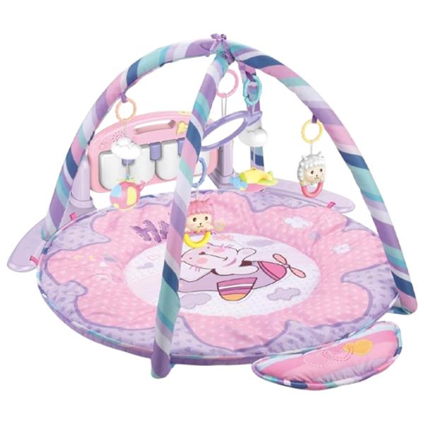 Covoraş pentru joc Huanger Piano Fitness Rack (HE0611) 0+/ Rotund/ Pink photo 1