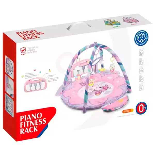 Covoraş pentru joc Huanger Piano Fitness Rack (HE0611) 0+/ Rotund/ Pink photo 2
