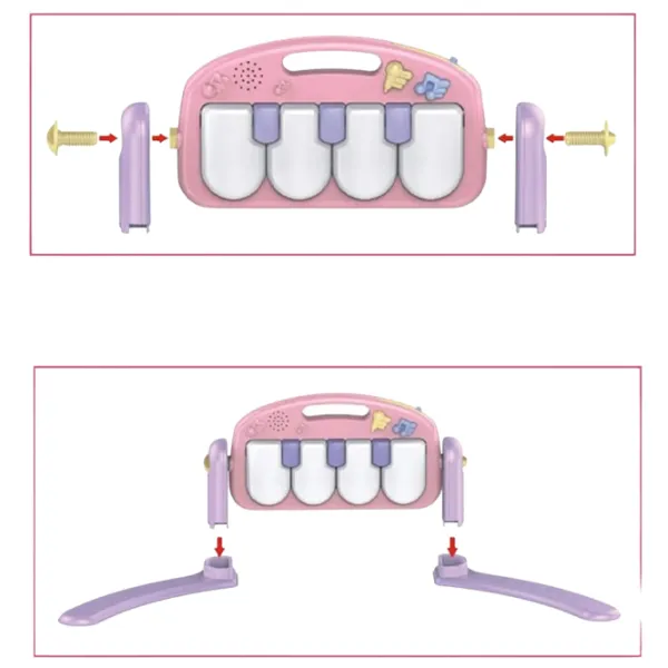 Covoraş pentru joc Huanger Piano Fitness Rack (HE0611) 0+/ Rotund/ Pink photo 3