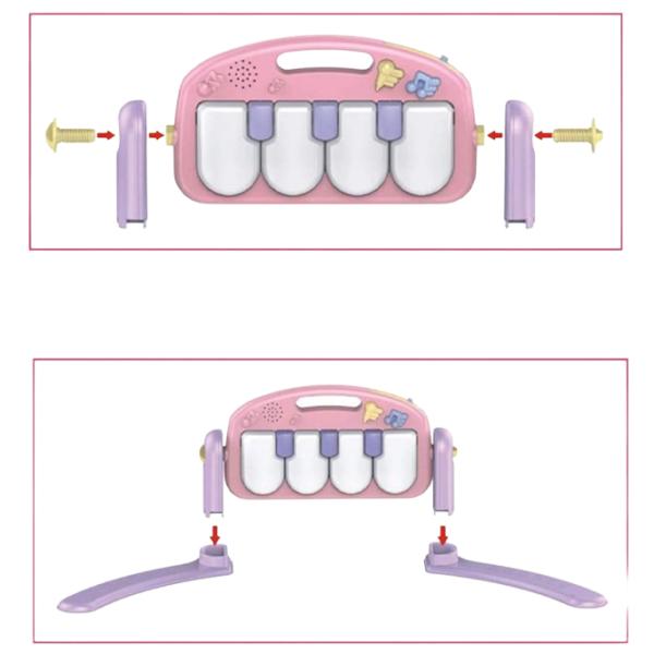 Covoraş pentru joc Huanger Piano Fitness Rack (HE0611) 0+/ Rotund/ Pink photo 3