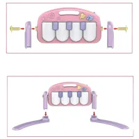 Covoraş pentru joc Huanger Piano Fitness Rack (HE0611) 0+/ Rotund/ Pink photo 3