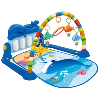 Covoraş pentru joc Huanger Piano Fitness Rack (HE0631) 0+/ Transformer/ Blue