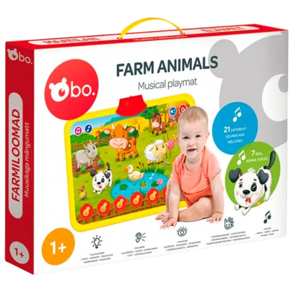 Covoraş pentru joc Bo. Farm Animals (250ML) 1+/ Transformer/ Multicolor photo 2