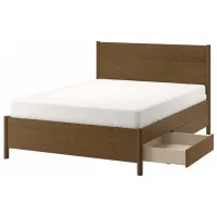 Кровать Ikea Tonstad/Lindbaden 4 140 x 200 см / Массив / Коричневый