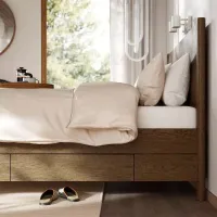 Кровать Ikea Tonstad/Lindbaden 4 140 x 200 см / Массив / Коричневый photo 2