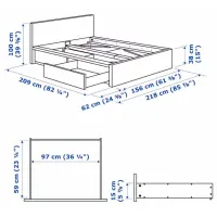 Кровать Ikea Malm 160 x 200 см / Массив / Белый photo 8