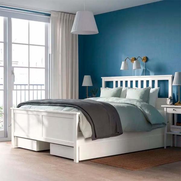 Кровать Ikea Luroy 4 140 x 200 см / Шпон / Белый photo 2