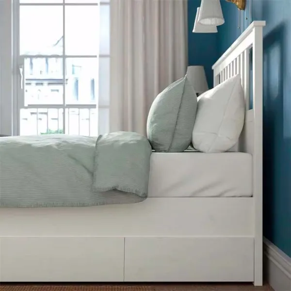 Кровать Ikea Luroy 4 140 x 200 см / Шпон / Белый photo 3