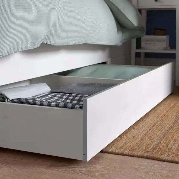 Кровать Ikea Luroy 4 140 x 200 см / Шпон / Белый photo 5