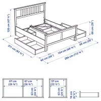 Кровать Ikea Luroy 4 140 x 200 см / Шпон / Белый photo 9