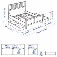 Кровать Ikea Hemnes/Lindbaden 4 180 x 200 см / Массив / Белый photo 9