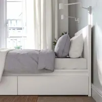 Кровать Ikea Malm 2 140 x 200 см / Шпон / Белый photo 5