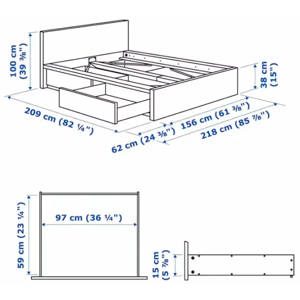 Pat Ikea Malm 2 140 x 200 cm / Furnir / White photo 8 Pat Ikea Malm 2 140 x 200 cm / Furnir / White photo 8