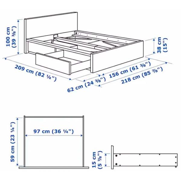 Pat Ikea Malm 2 140 x 200 cm / Furnir / White photo 8 Pat Ikea Malm 2 140 x 200 cm / Furnir / White photo 8