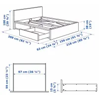 Кровать Ikea Malm 2 140 x 200 см / Шпон / Белый photo 8