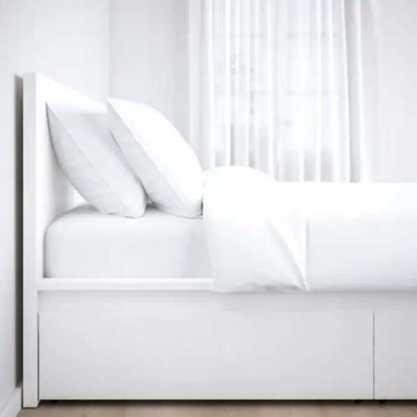 Кровать Ikea Malm 2 160 x 200 см / Шпон / Белый photo 3 Кровать Ikea Malm 2 160 x 200 см / Шпон / Белый photo 3