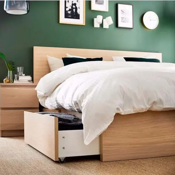 Кровать Ikea Malm 2 160 x 200 см / Шпон / Дубовый шпон беленый photo 4