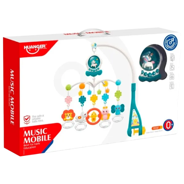 Игрушка для колясок и кроваток Huanger Animals Music Mobile HE0311 1.5+ / Синий photo 2