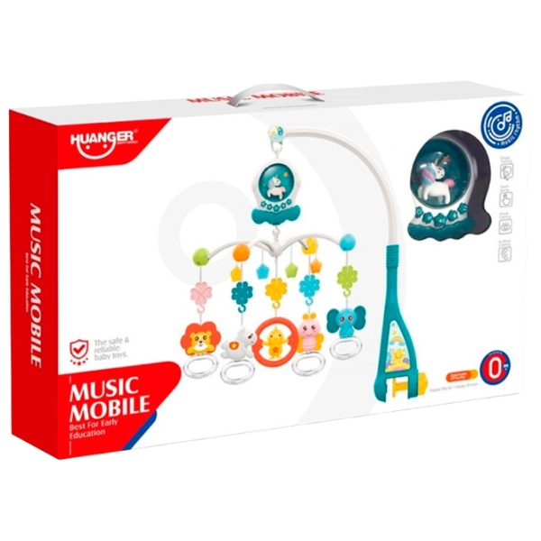Игрушка для колясок и кроваток Huanger Animals Music Mobile HE0311 1.5+ / Синий photo 2